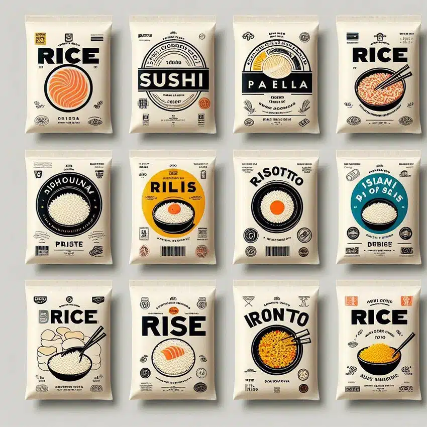 بسته بندی برنج - تولید شده با هوش مصنوعی Dall-E